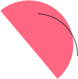 Abstract pink curved shape forming a partial circle with a diagonal edge on a white background   Nerds On Site